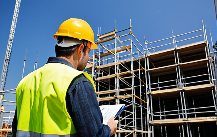 Construction Site Safety Inspection**
"A construction worker, fully clothed in work attire with a hard hat and safety vest, is carefully inspecting a construction site for hazards. He is checking scaffolding and looking for potential dangers. The background includes construction equipment and other workers in the distance. Safe for work, appropriate content, fully clothed, professional, perfect anatomy, correct proportions, well-formed hands, proper finger count, natural body proportions, high quality, realistic."
**