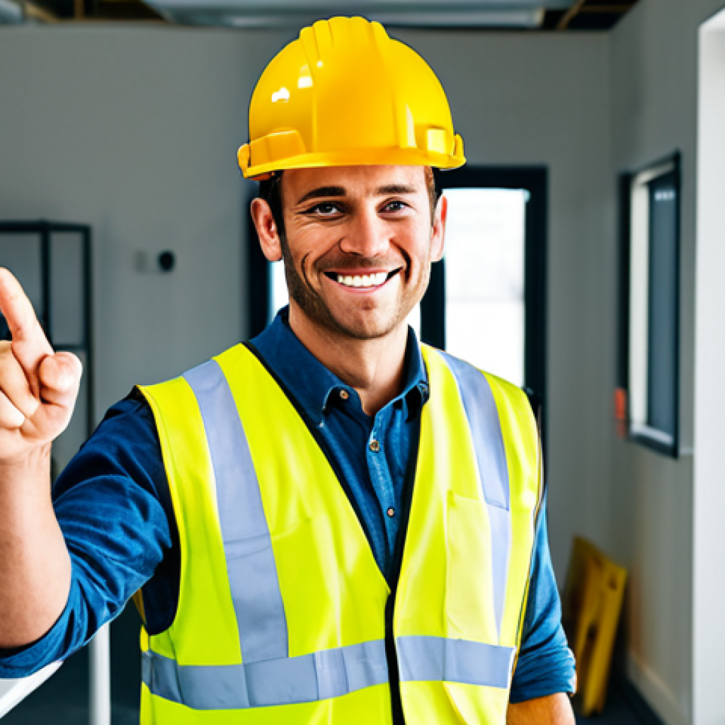 산업안전분야에서의 블로그 운영 팁 - Blog Post Illustration - Personal Safety Story**
"A fully clothed construction worker wearing a har...