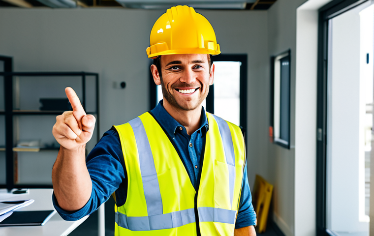 산업안전분야에서의 블로그 운영 팁 - Blog Post Illustration - Personal Safety Story**

"A fully clothed construction worker wearing a har...