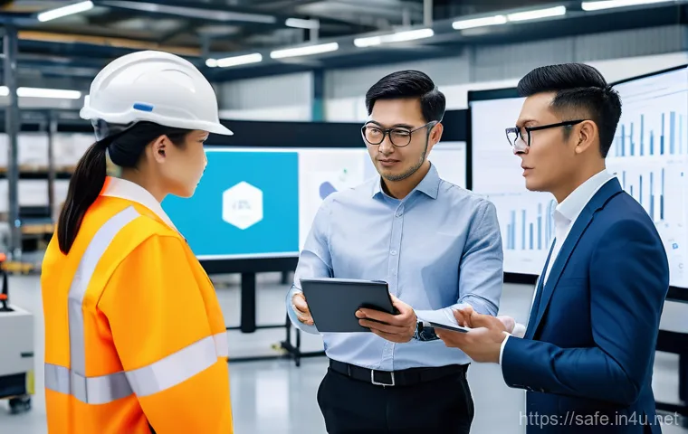 산업안전분야 해외 취업 성공 노하우 - An industrial safety expert, a professional woman in her 30s with a focused expression, wearing a st... 산업안전분야 해외 취업 성공 노하우 - An industrial safety expert, a professional woman in her 30s with a focused expression, wearing a st...